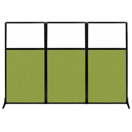 VERSARE Work Station Screen 99" x 70" Lime Green Fabric With Clear Window 1840331